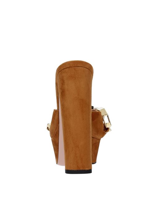 Mules modello JERY CHAIN in camoscio GEDEBE | JERRY CHAIN SUEDECAMEL